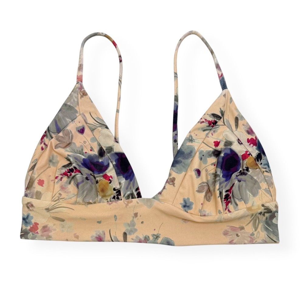 Boys + Arrows Dana Bikini Top M Pretty LittleThang Light‎ Floral Unlined EUC